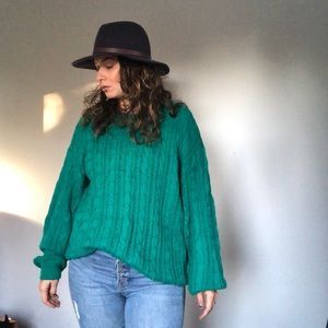 Vintage Turquoise Cable Knit Sweater